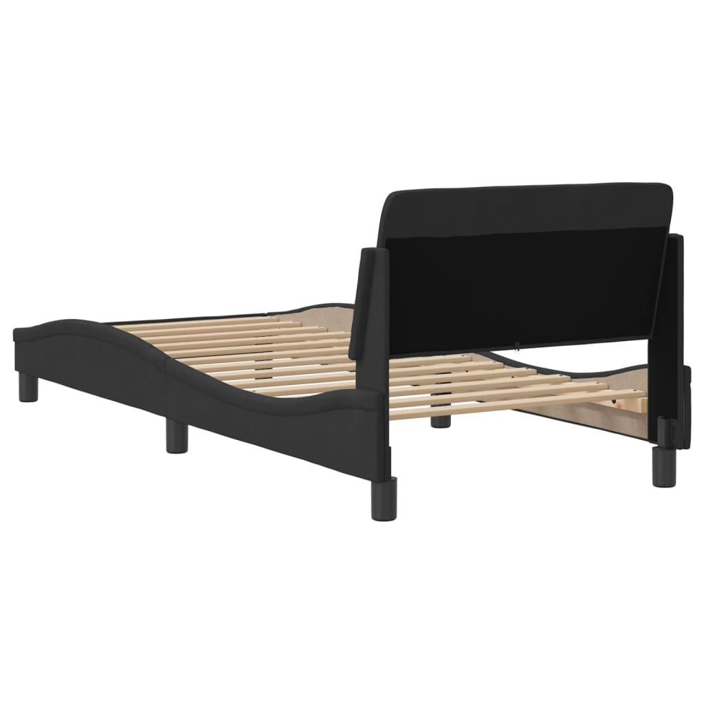Bed Frame with Headboard "Dover" Black 90x190 cm Velvet