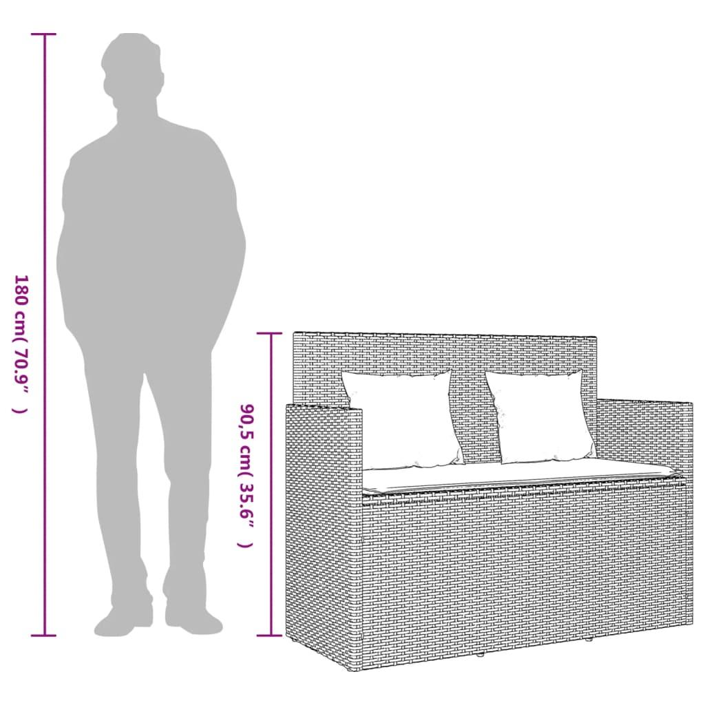 Garden Bench with Cushions Beige Poly Rattan