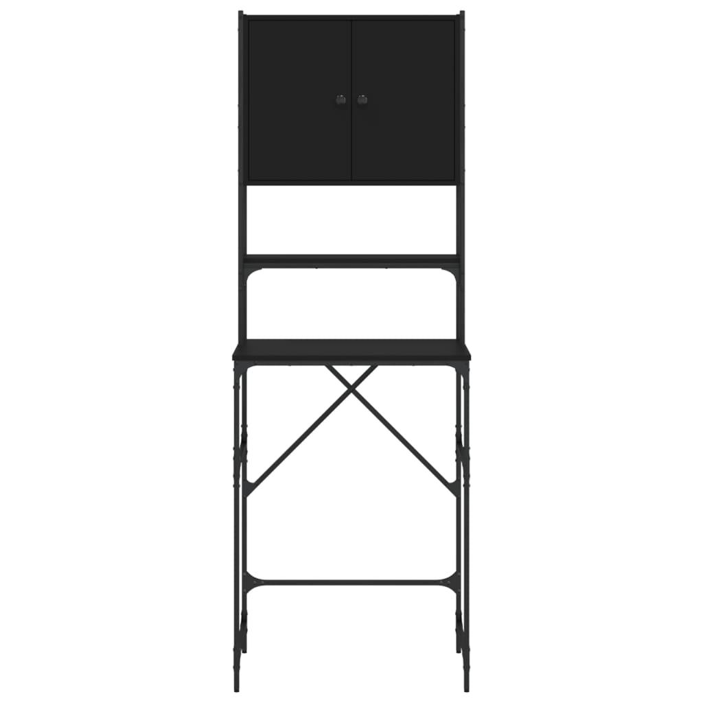 Washing Machine Cabinet Black 68x48.5x194 cm Engineered Wood