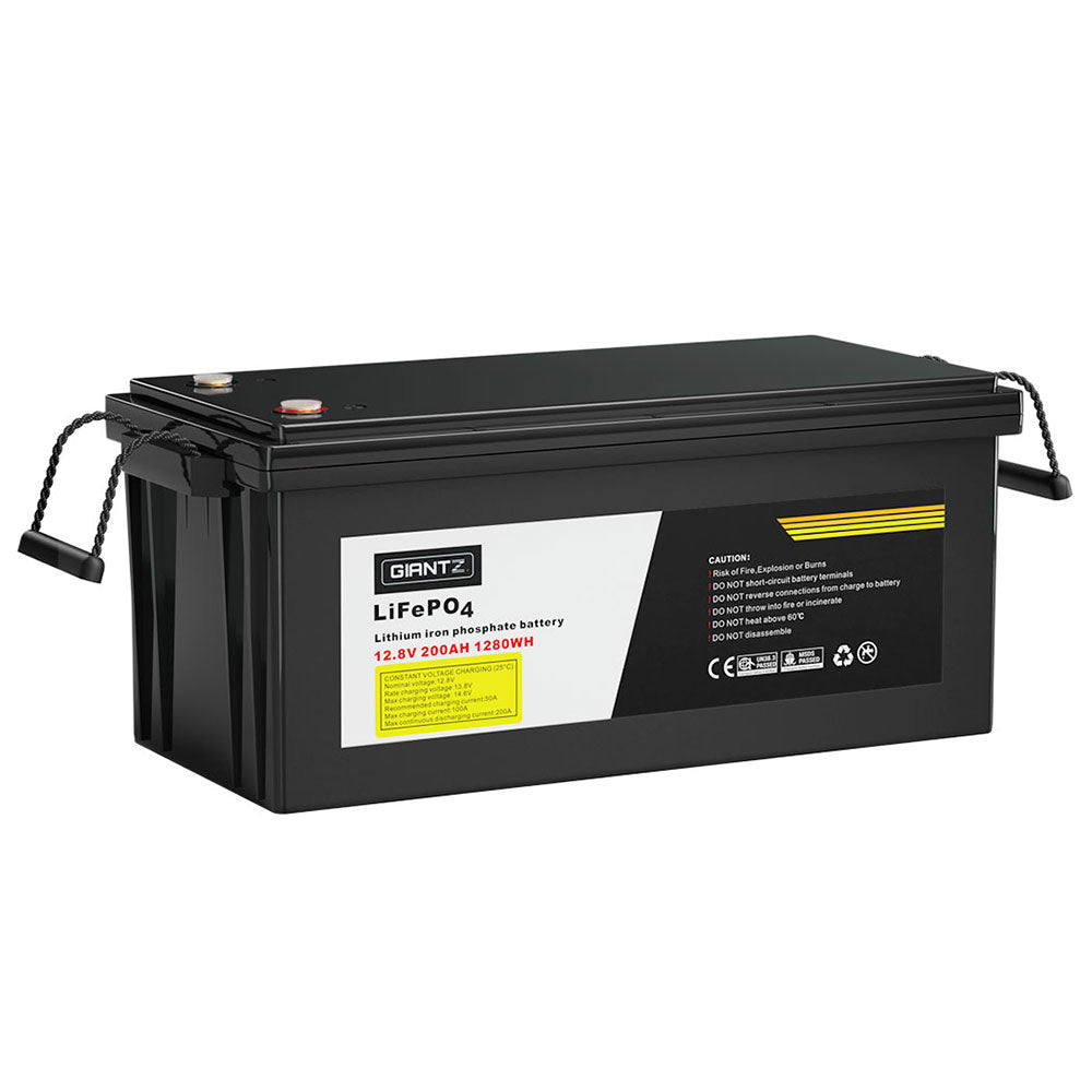 Giantz 200AH 12.8V LiFePO4 Lithium Iron Battery Rechargeable 4WD Solar Camping