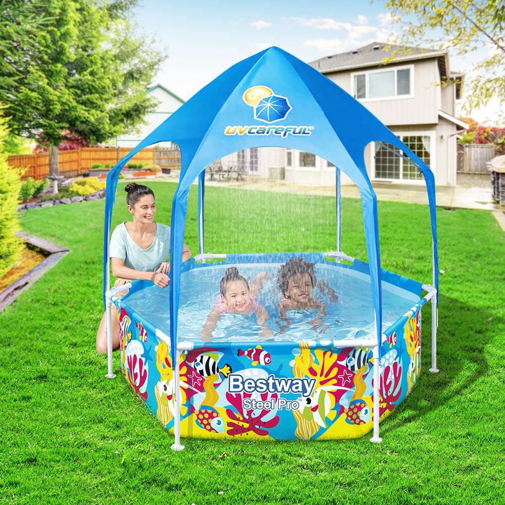 Bestway Swimming Pool Above Ground Plays Kids Steel Pro� Mist Shade Pools
