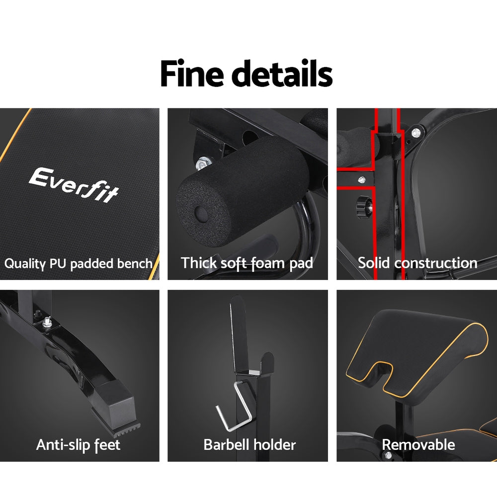 Everfit 10 In 1 Weight Bench Adjustable Home Gym Station Bench Press 330KG