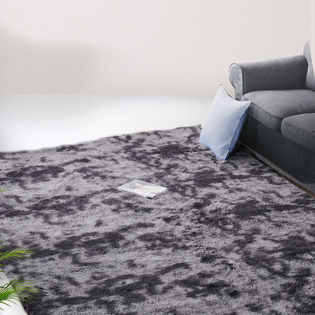 Floor Rug Shaggy Rugs Soft Large Carpet Area Tie-dyed Midnight City 200x300cm