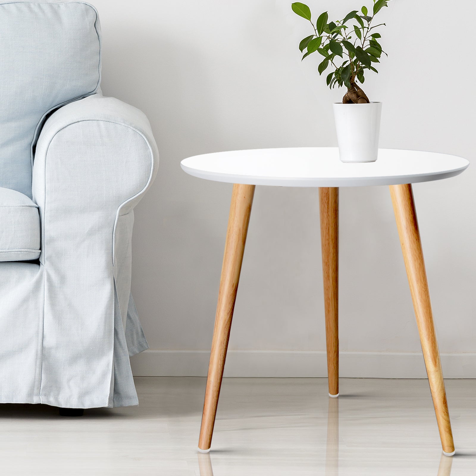 Artiss Coffee Table Round Side End Tables Bedside Furniture Wooden Scandinavian
