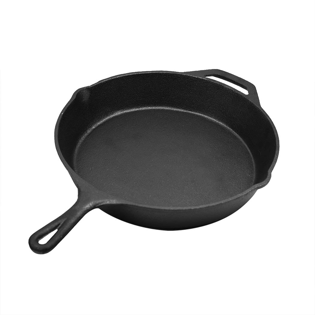 30cm Cast Iron Skillet / Fry Pan 12 Inch Pre Seasoned Oven Safe Cooktop &amp; BBQ