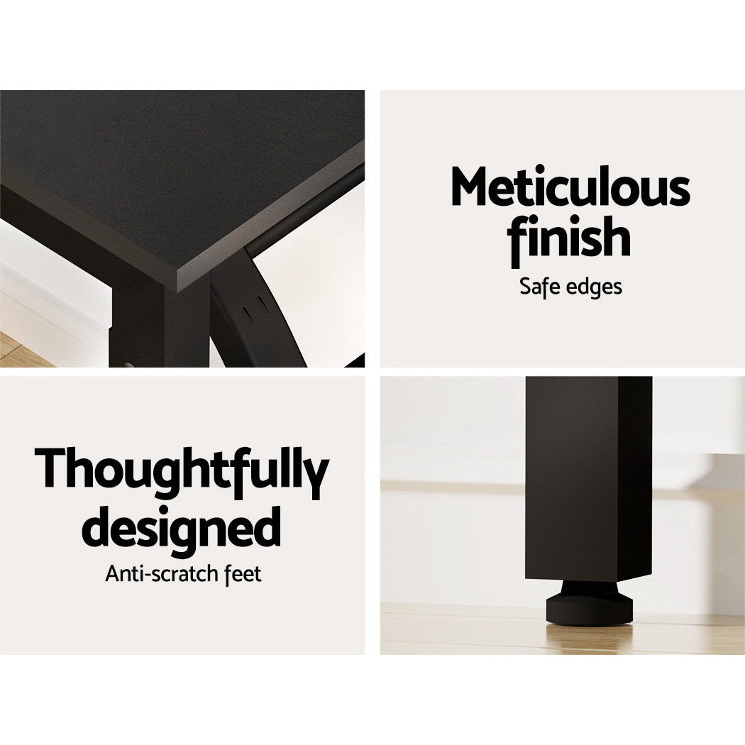 Artiss Computer Desk Laptop Table Bookshelf Desk Storage Rack Office Study Black