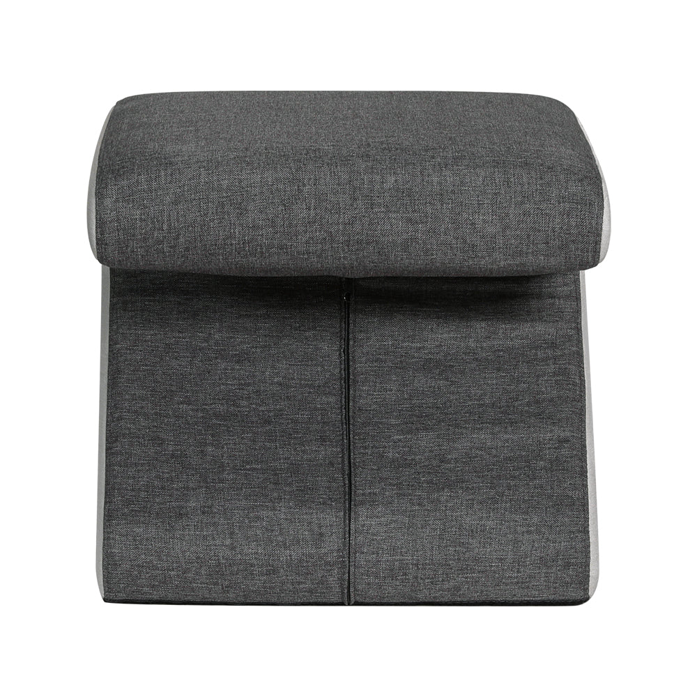 Artiss Arrow Ottoman Foot Stool Fabric Foot Rest Footstool Padded Seat Grey