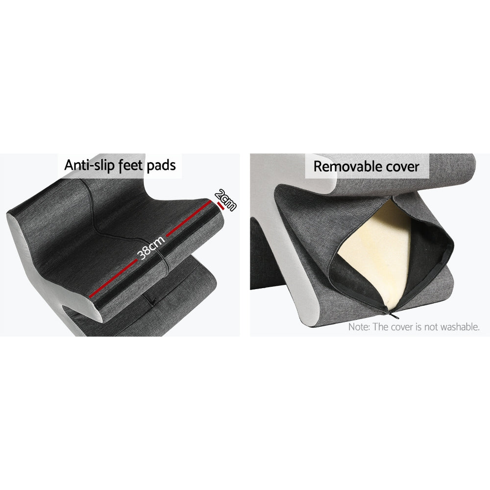 Artiss Arrow Ottoman Foot Stool Fabric Foot Rest Footstool Padded Seat Grey