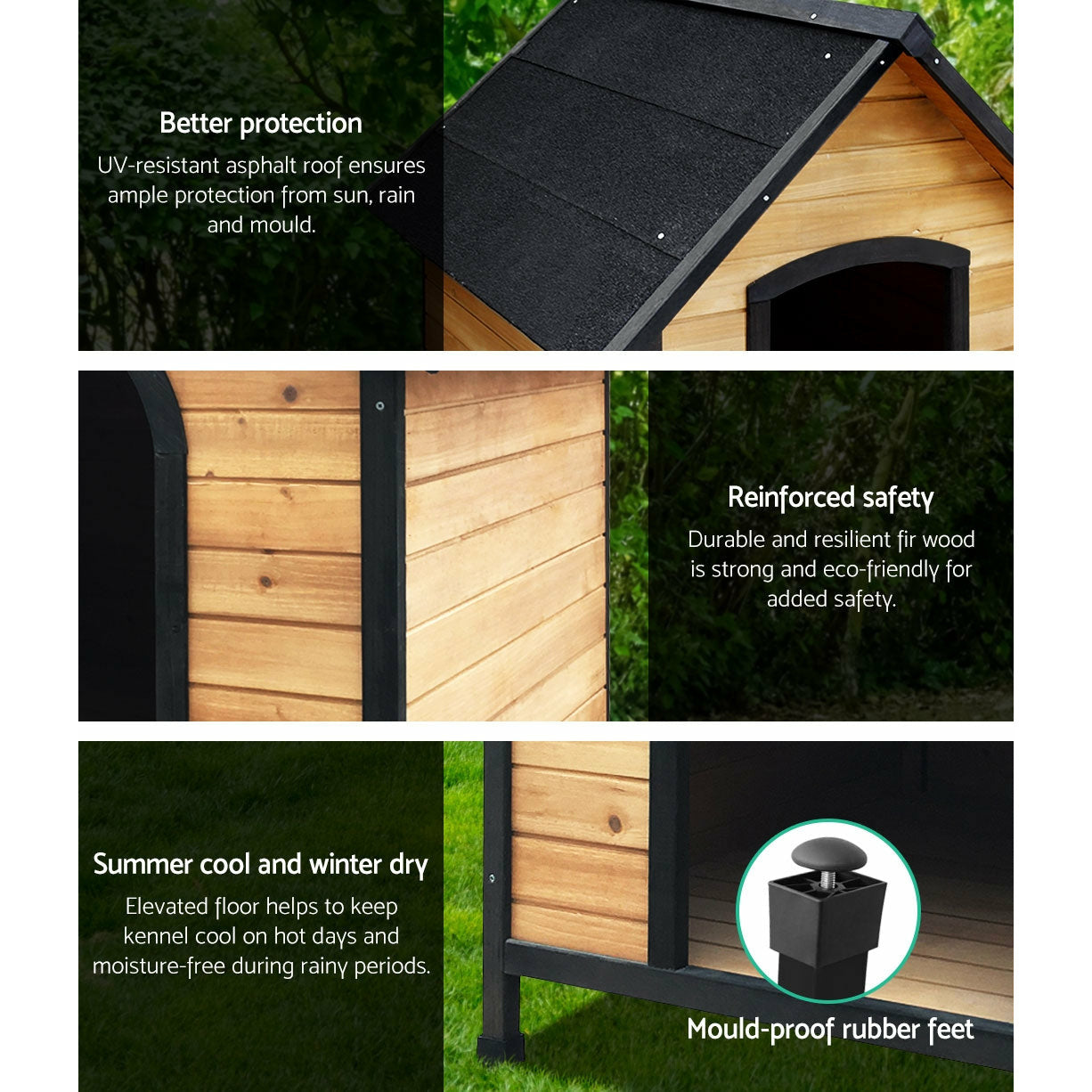 i.Pet Dog Kennel House Extra Large Outdoor Wooden Pet House Puppy XL