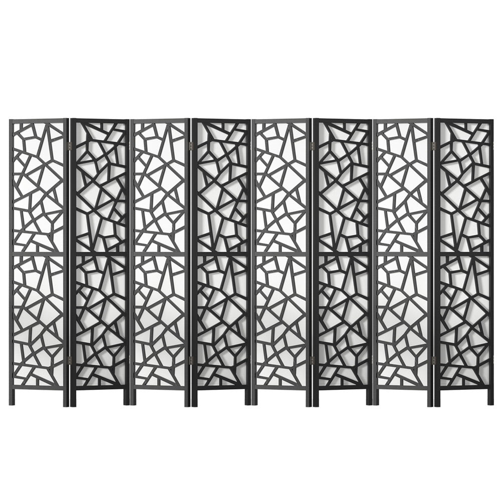 Artiss Clover Room Divider Screen Privacy Wood Dividers Stand 8 Panel Black