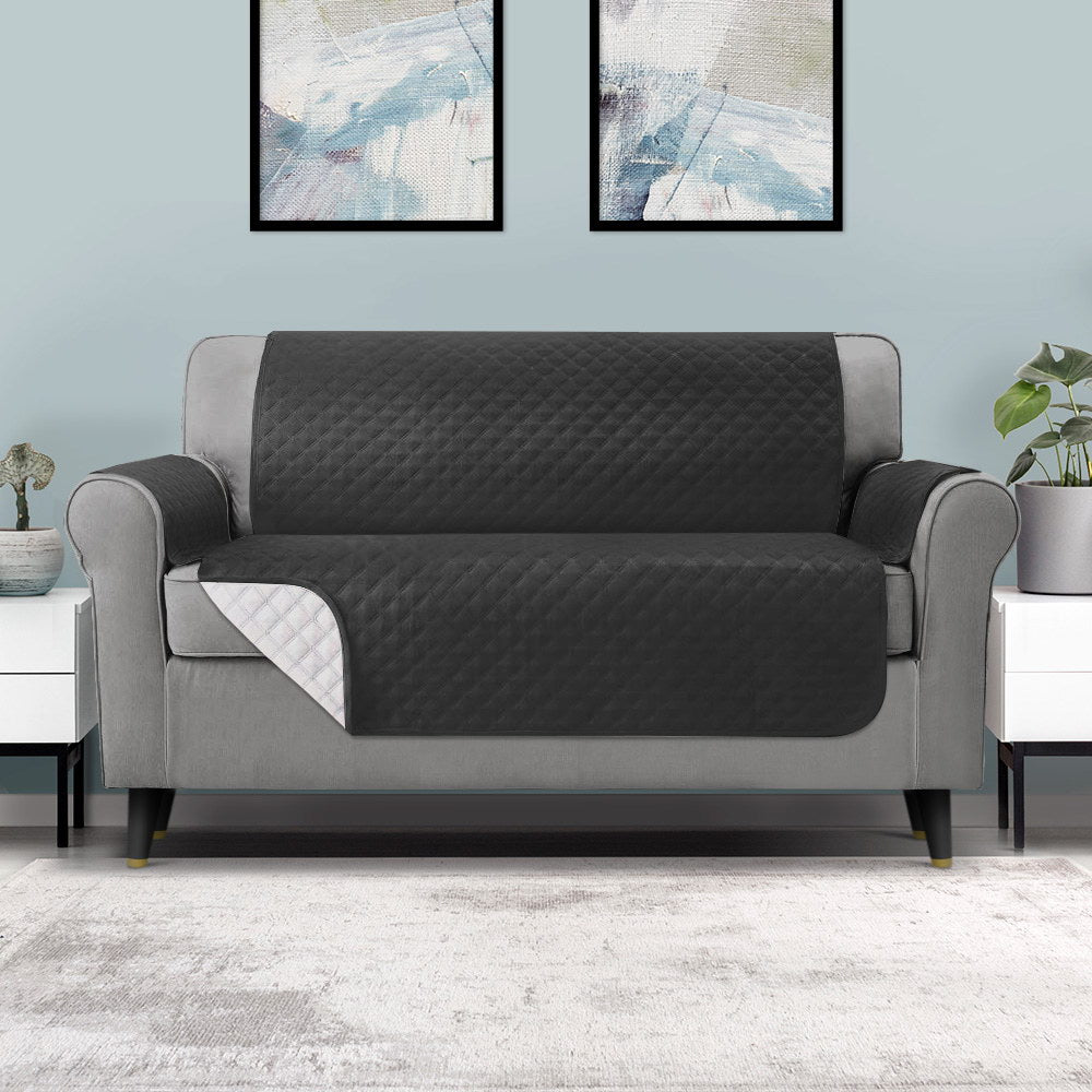 Artiss Sofa Cover Quilted Couch Covers 100% Water Resistant 3 Seater Dark Grey