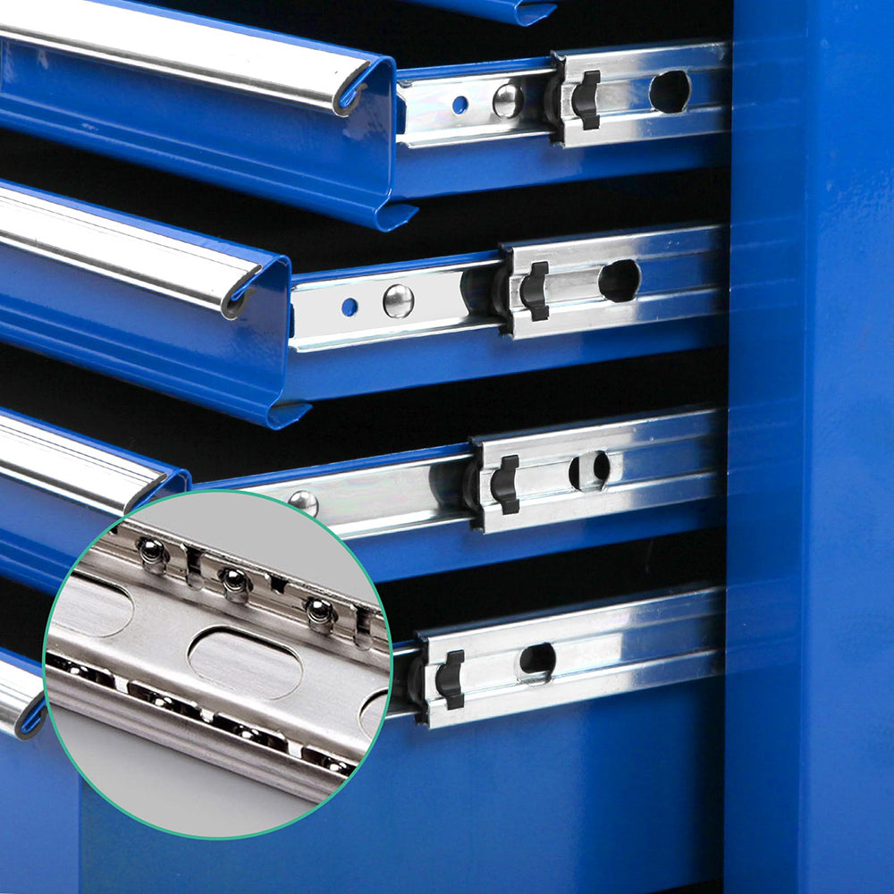 Giantz 9 Drawer Mechanic Tool Box Cabinet Storage - Blue