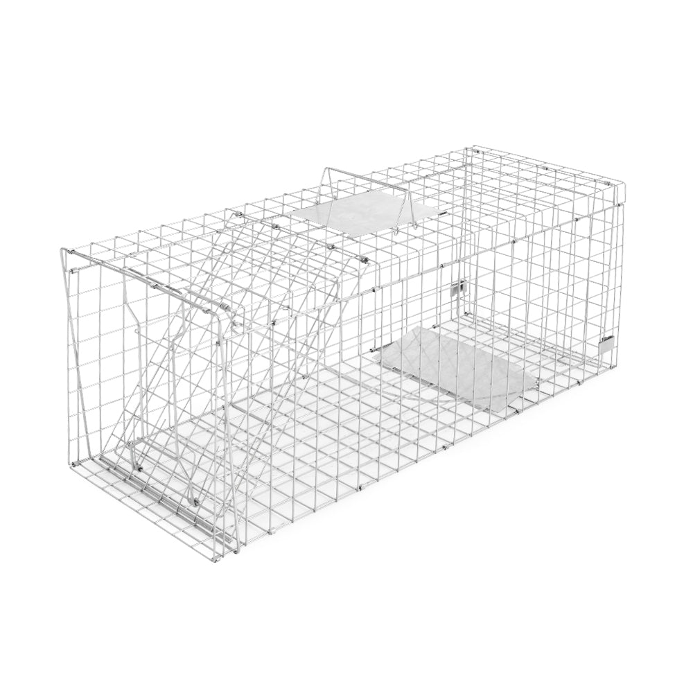 Humane Animal Trap Cage 150 x 50 x 53cm - Silver