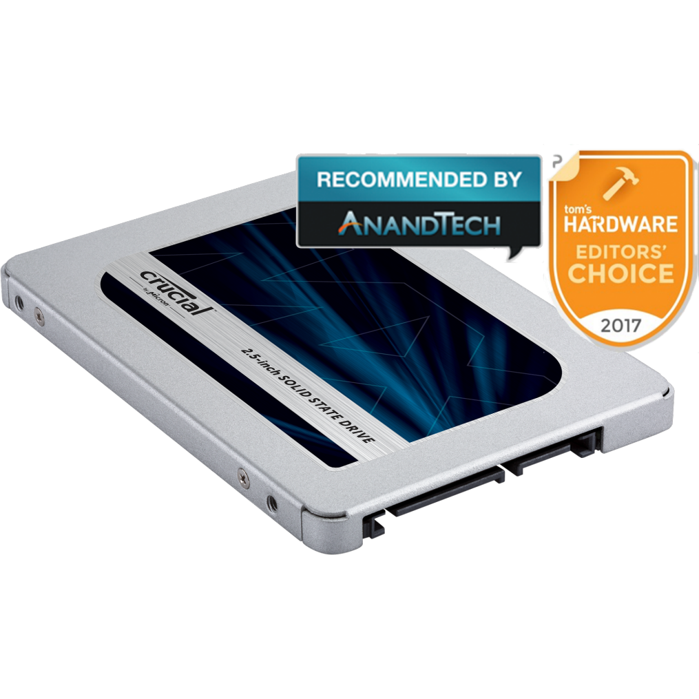MICRON (CRUCIAL) MX500 500GB 2.5" SATA SSD - 3D TLC 560/510 MB/s 90/95K IOPS Acronis True Image Cloning Software 7mm w/9.5mm spacer