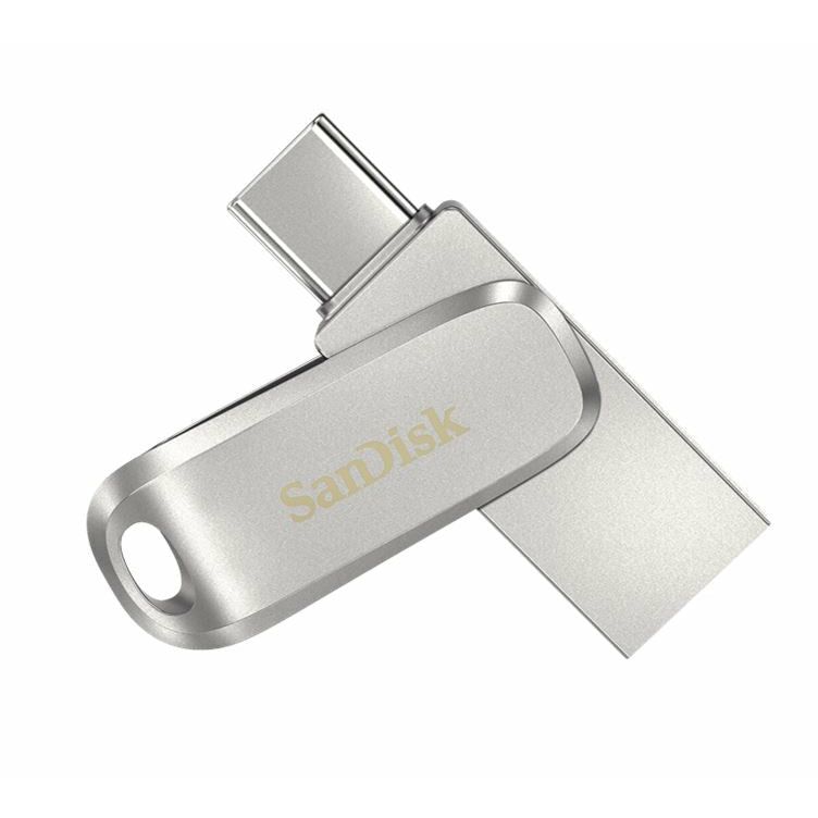 SANDISK 32GB Ultra Dual Drive Luxe USB-C &amp; USB-A Flash Drive Memory Stick 150MB/s USB3.1 Type-C Swivel for Android Smartphones Tablets Macs PCs