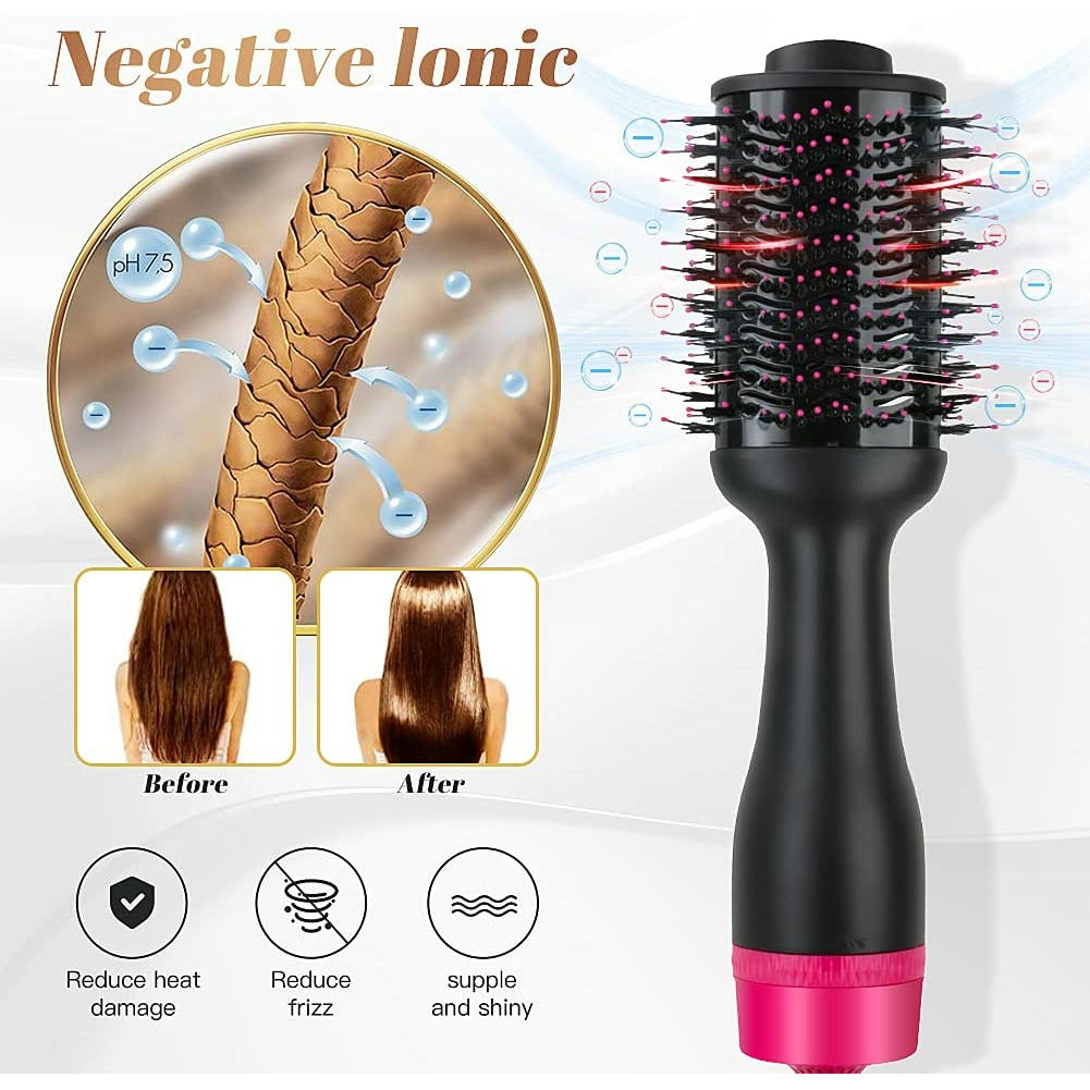 Hot Air One-Step Hair Dryer Negative Ion Anti-Frizz Blowout for Drying,Straightening, Curling and Volumizer (AU Plug)
