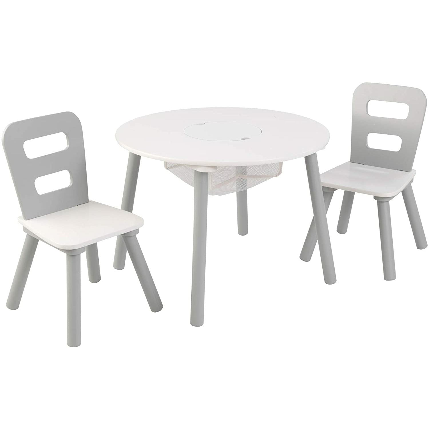 Round Table and 2 Chair Set for kids (Gray)