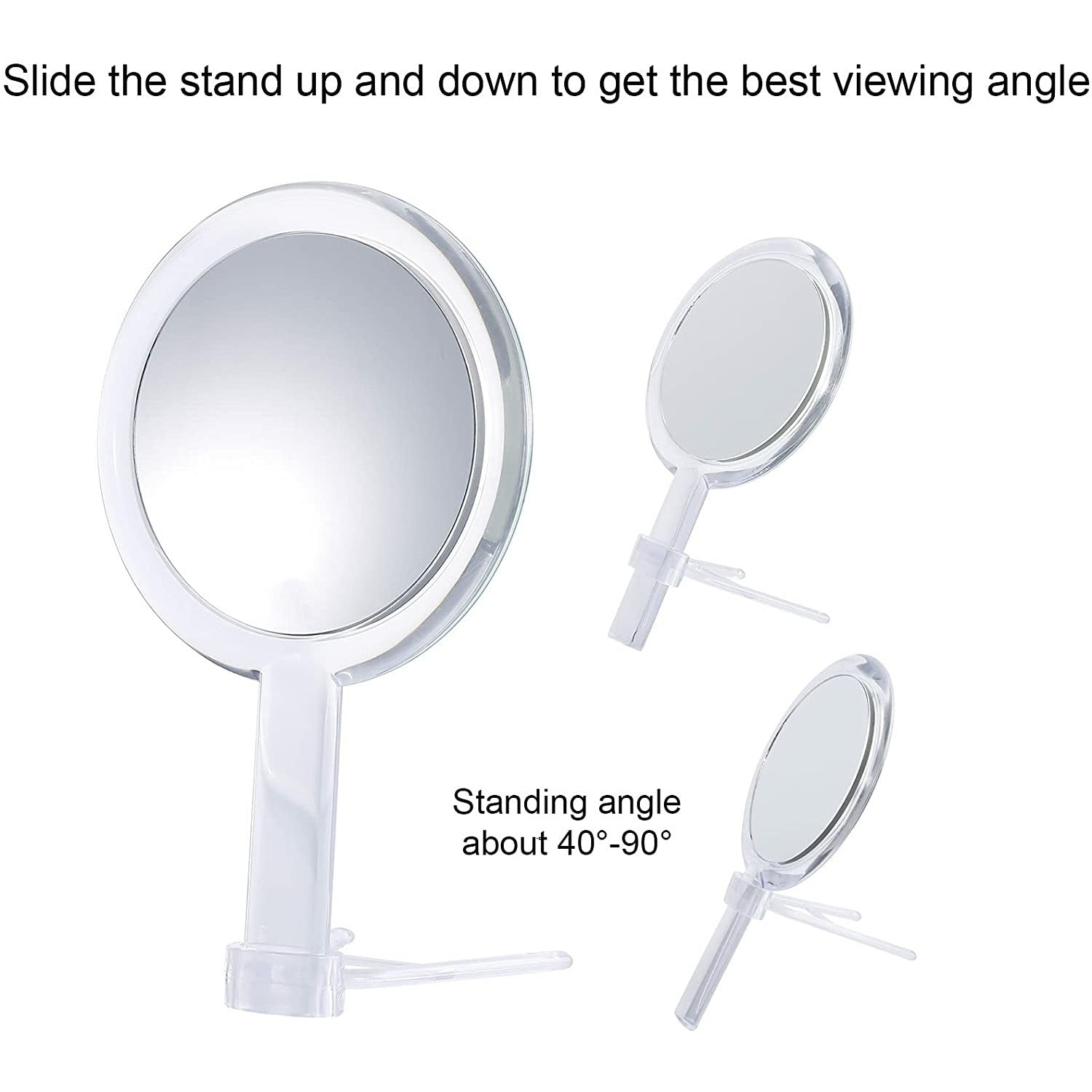 20X Magnifying Hand Mirror Two Sided Use for Makeup Application, Tweezing, and Blackhead/Blemish Removal (15 cm Silver)