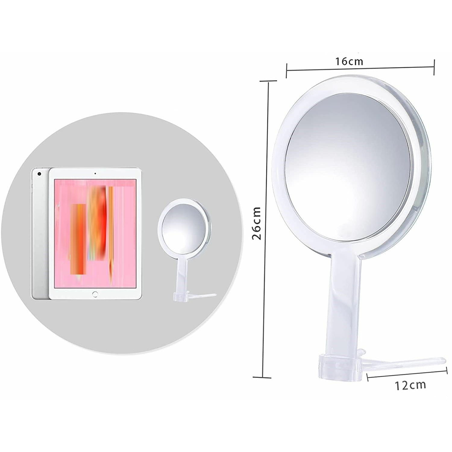 20X Magnifying Hand Mirror Two Sided Use for Makeup Application, Tweezing, and Blackhead/Blemish Removal (15 cm Silver)