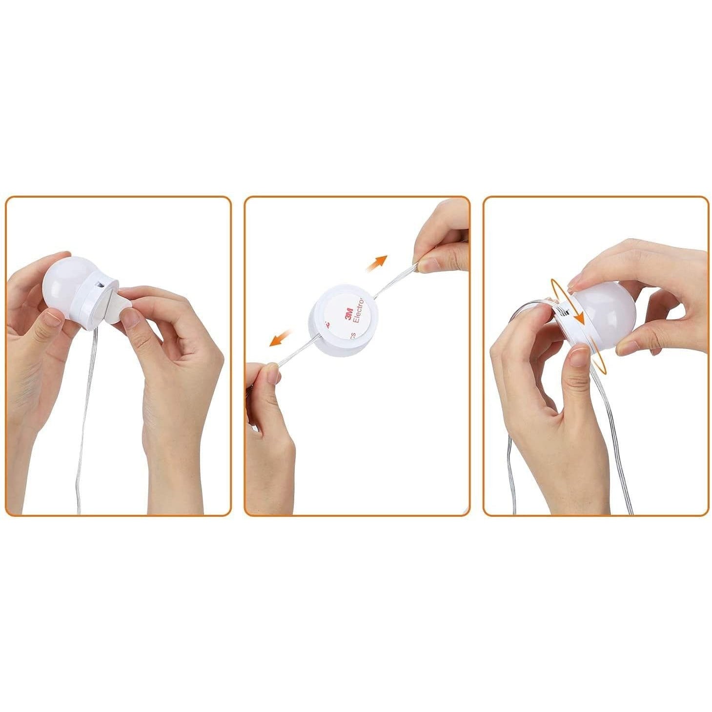 Hollywood Vanity Style LED Makeup Lights Mirror with 3 Color Modes Lights with 10 Dimmable Bulbs (Mirror Not Include)