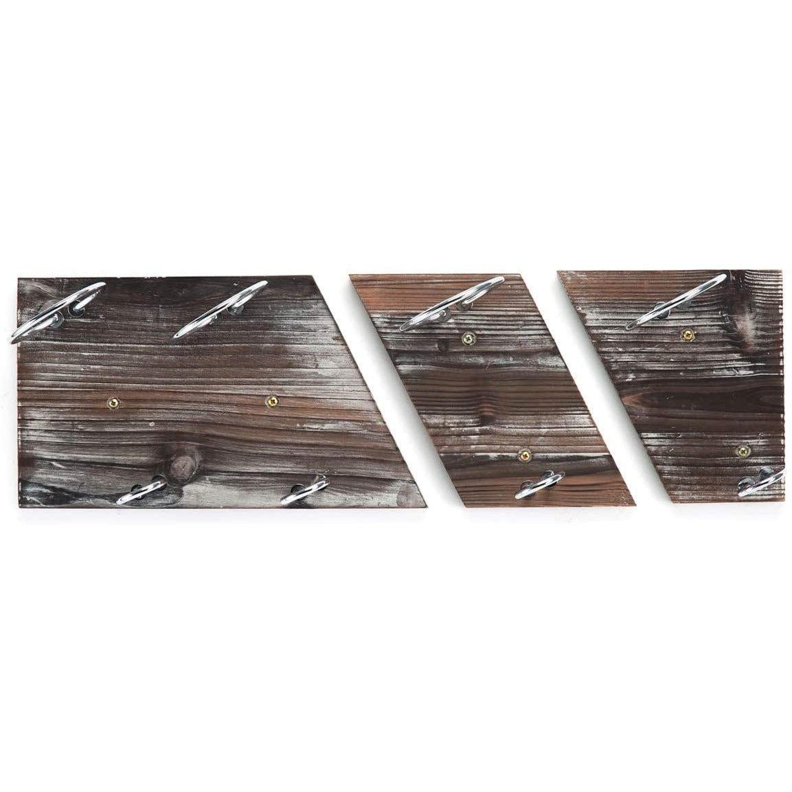 Rustic Wood and Metal Wine Rack Set for 4 Bottle Storage Holder for Home Bar Kitchen Living Room