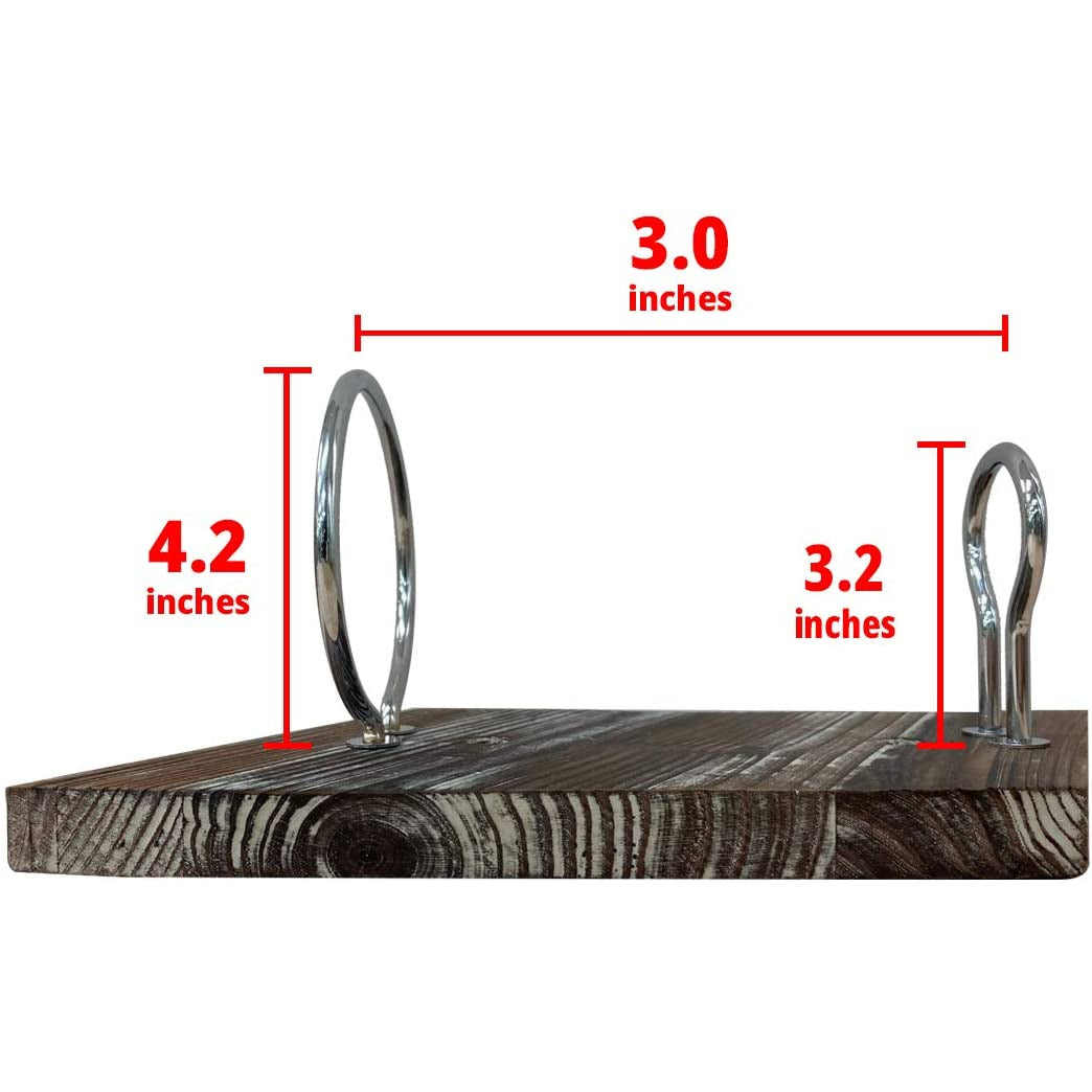 Rustic Wood and Metal Wine Rack Set for 4 Bottle Storage Holder for Home Bar Kitchen Living Room