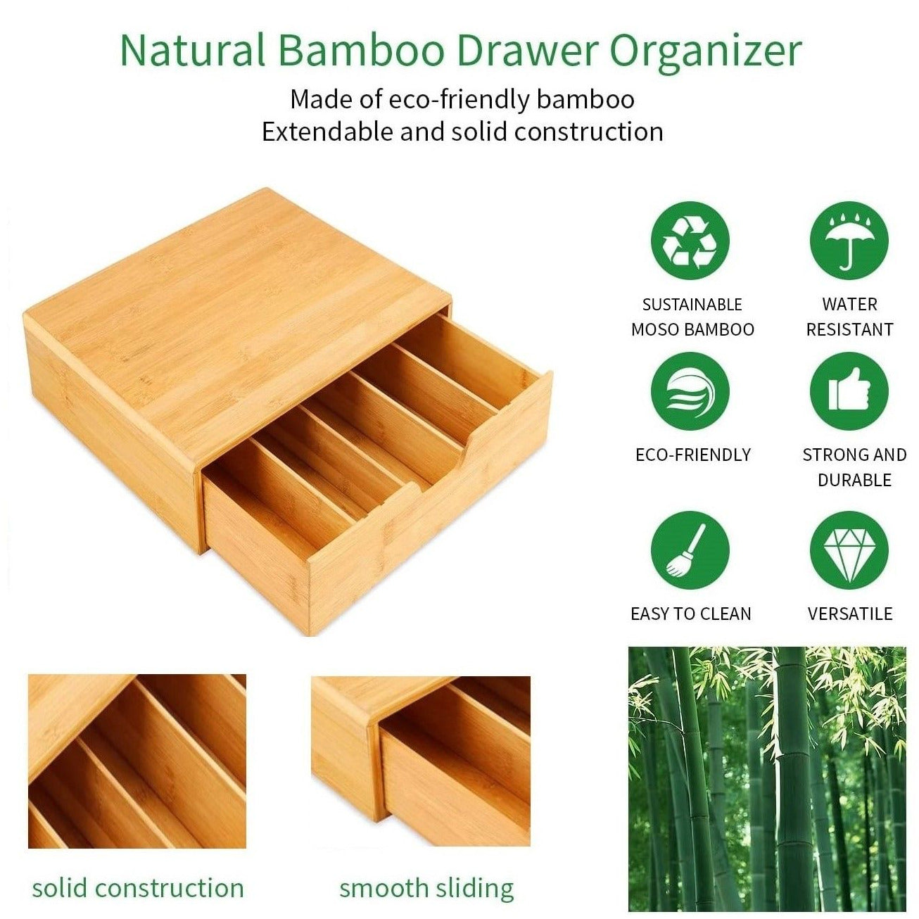 Bamboo K-Cup Coffee Pod Holder Storage Organizer  for Kitchen, Jewelry and Cosmetic