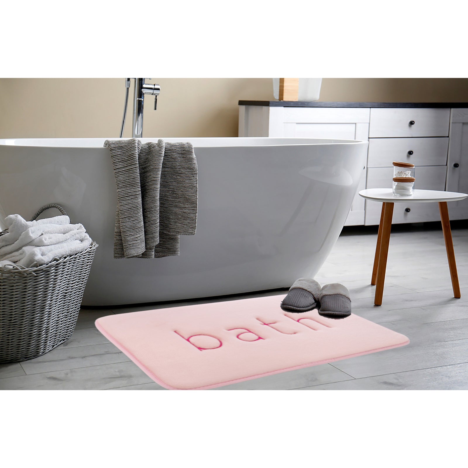 Extra Thick Memory Foam & Super Comfort Bath Rug Mat for Bathroom (60 x 40 cm, Pink)