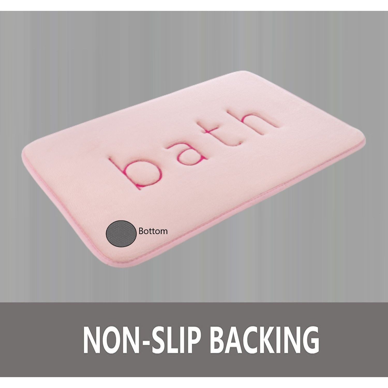 Extra Thick Memory Foam & Super Comfort Bath Rug Mat for Bathroom (60 x 40 cm, Pink)