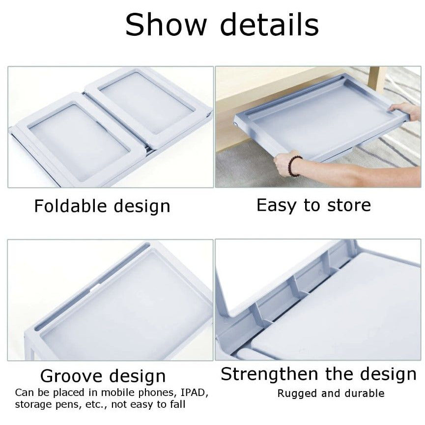 Multifunction Laptop Bed Desk with foldable legs for Home Office (Blue)