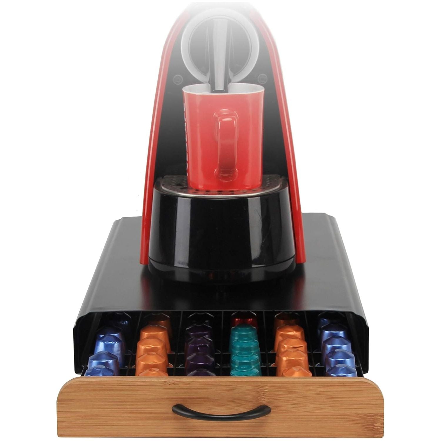 CARLA HOME Coffee Pods Holder Storage Drawer Compatible with 60 Nespresso Pods for Kitchen Storage & Organisation (Natural)