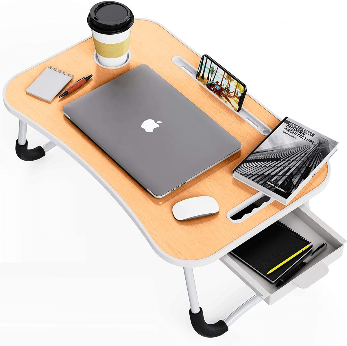 CARLA HOME Laptop Bed Desk with Storage and foldable legs for Adults, Kids &amp; Home Office
