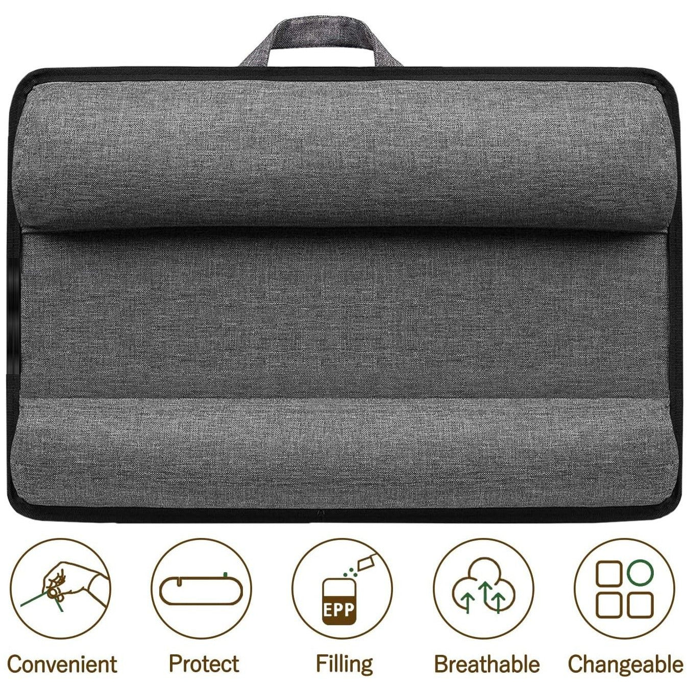 Portable Laptop Desk with Device Ledge, Mouse Pad and Phone Holder for Home Office (Black, 43cm)