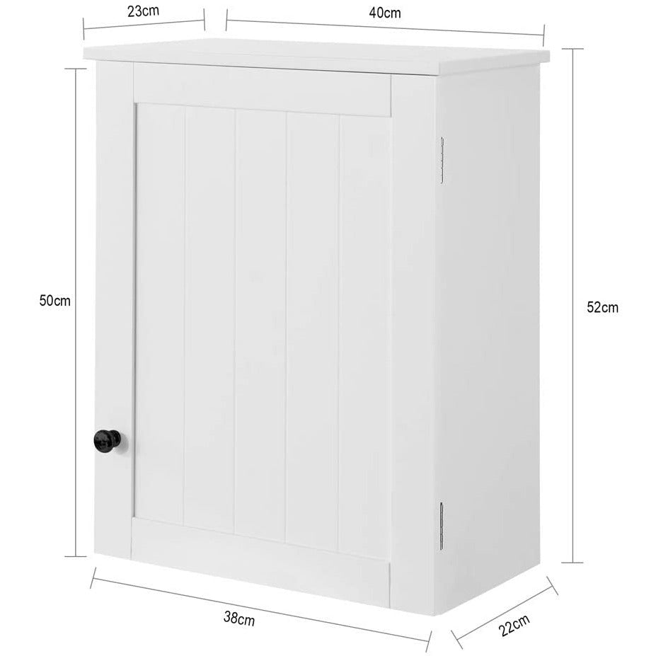 White Wall Cabinet with Door 40x52cm