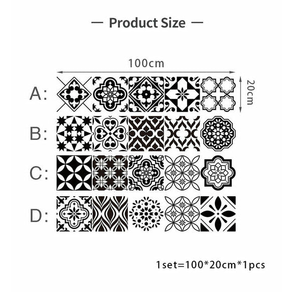 Nordic Wall Sticker Bathroom Waterproof Self-adhesive Tile Sticker Kitchen Cabinet Decor