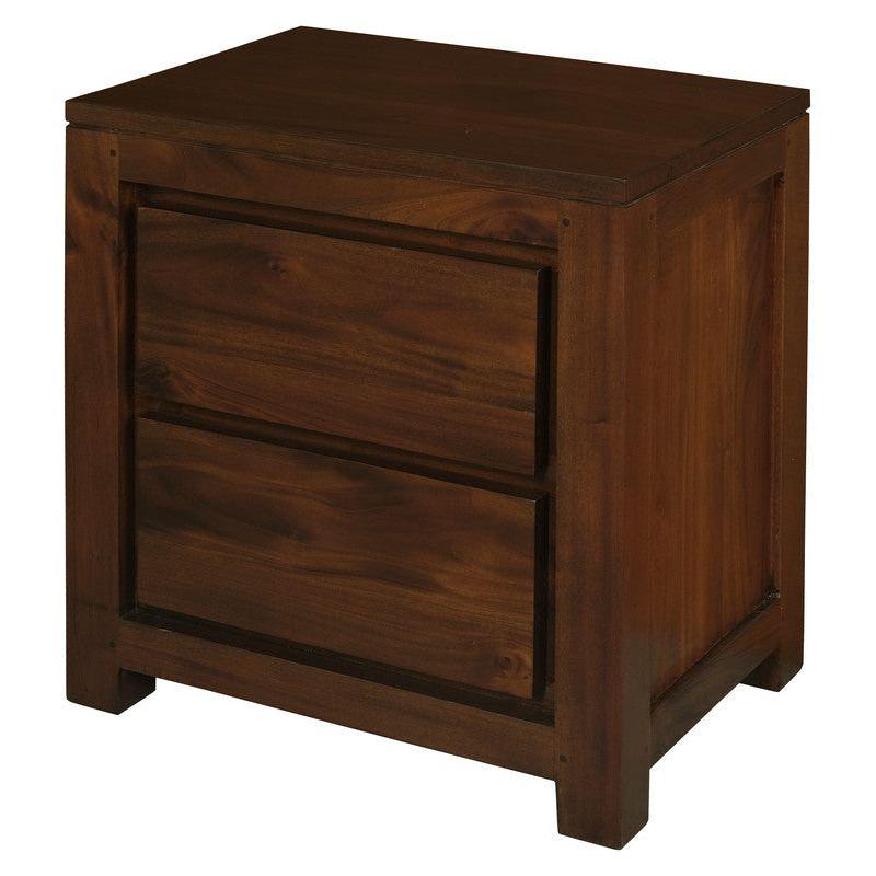 Amsterdam 2 Drawer Bedside Table (Mahogany)