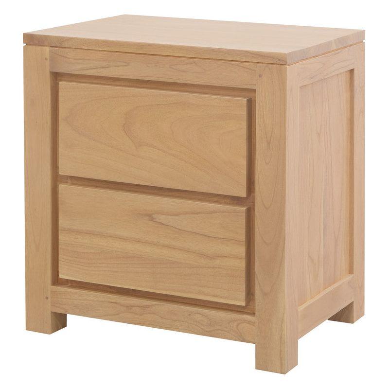 Amsterdam Solid White Cedar 2 Drawer Bedside (Natural)