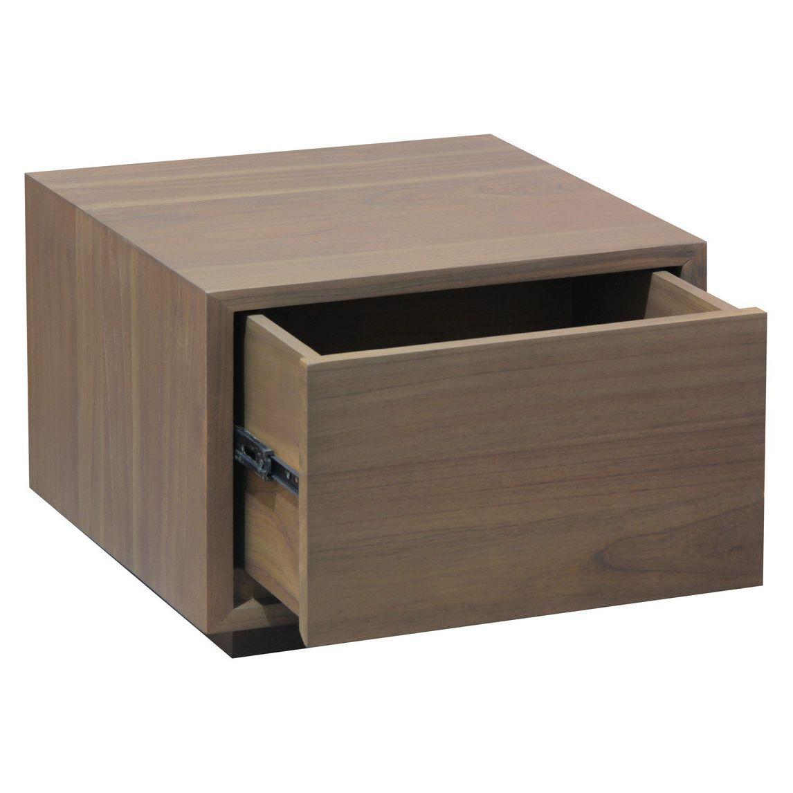 Oscar 1 Drawer Low Bedside Table (Latte)