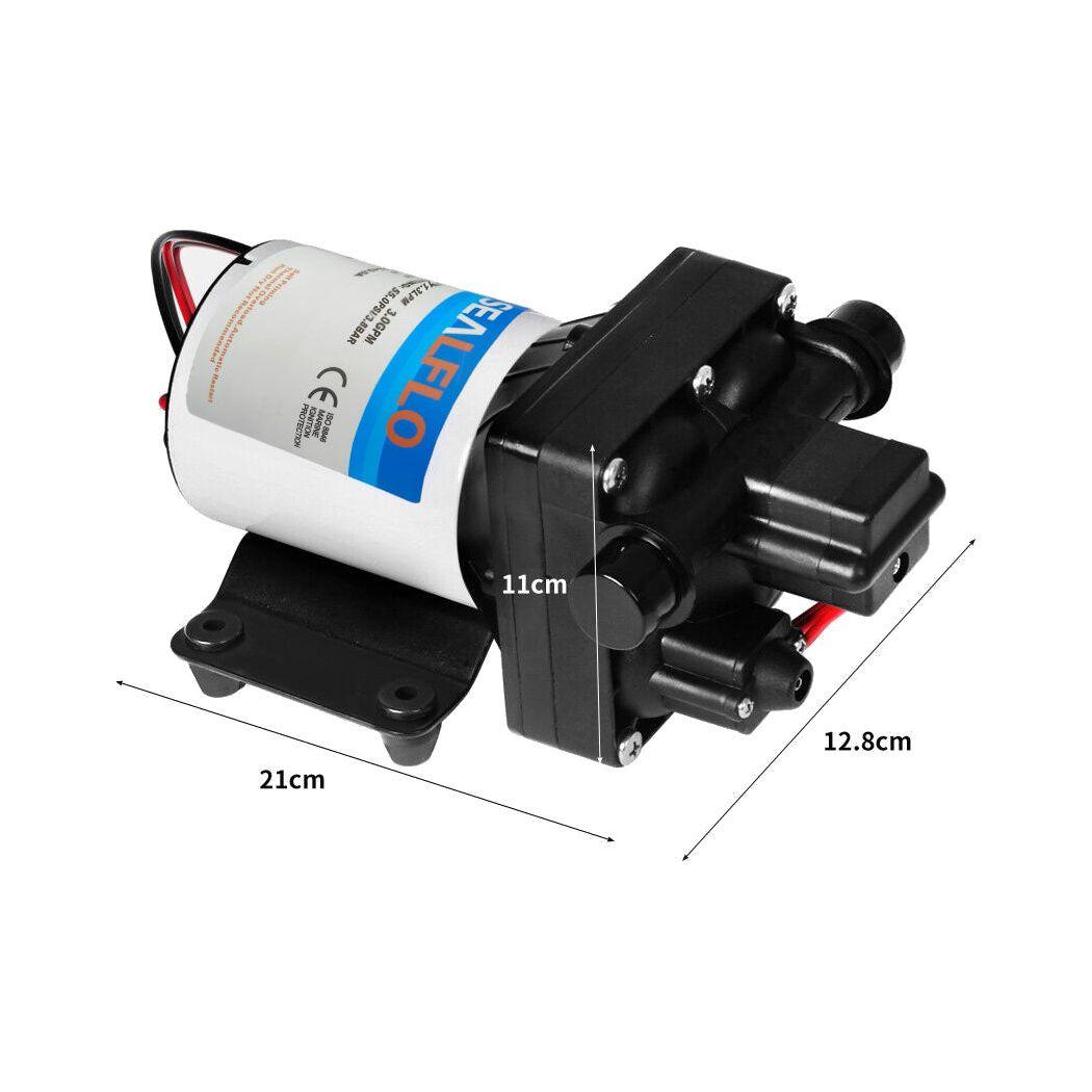 12V Caravan Water Pump High Pressure Self-priming rv Camping Boat 70PSI 20.8L/M