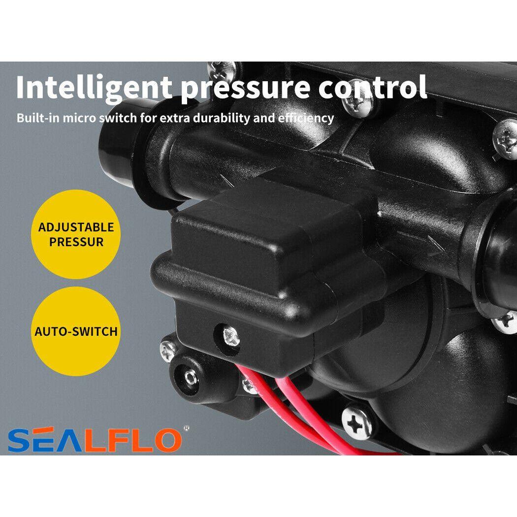 12V Caravan Water Pump High Pressure Self-priming rv Camping Boat 70PSI 20.8L/M