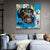 70cmx70cm Blue Head Black Frame Canvas Wall Art
