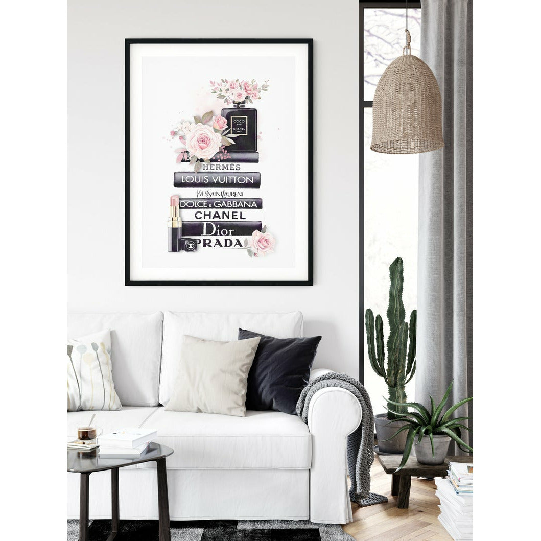 50cmx70cm Fashion Book Black Frame Canvas Wall Art