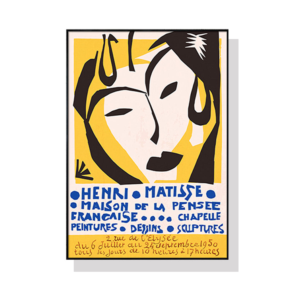 60cmx90cm Henri Matisse Black Frame Canvas Wall Art