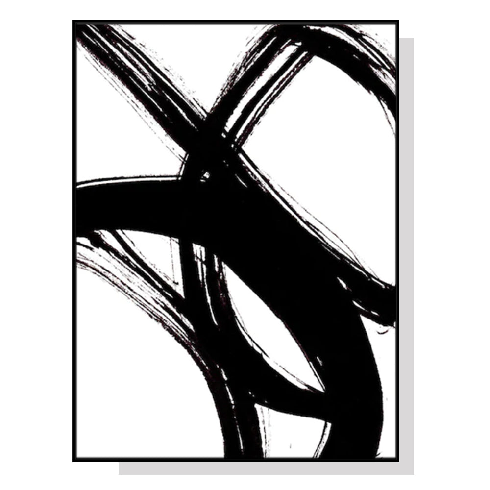 70cmx100cm Minimalist Black Artwork Black Frame Canvas Wall Art