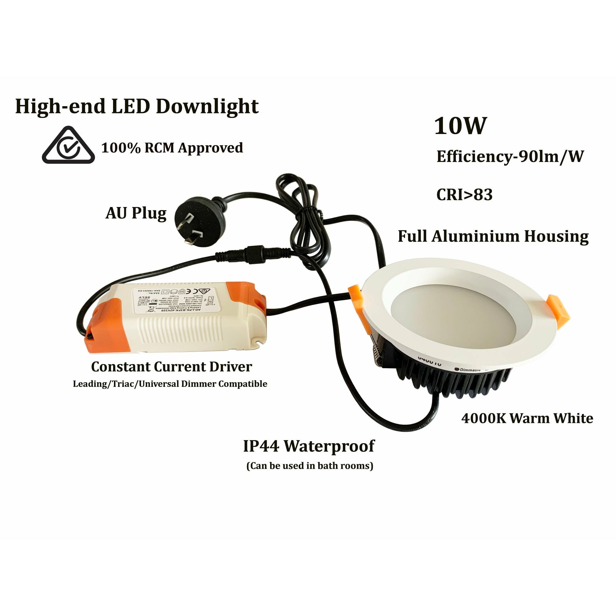 12 x 10W LED IP44 Dimmable Down Light Kit
