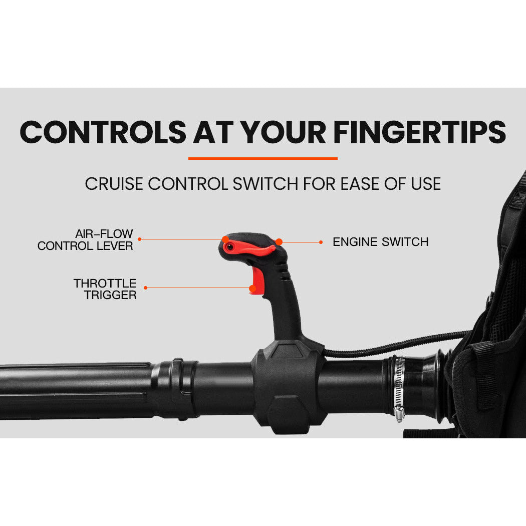 MTM 65CC Petrol Backpack Leaf Blower - Commercial 2 Stroke Garden Yard Tool Back