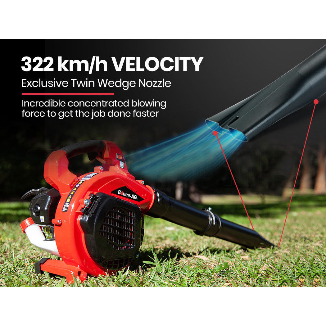 BAUMR-AG Cordless Leaf Blower Vacuum Petrol Hand Garden Lawn Held Vac 2-Stroke