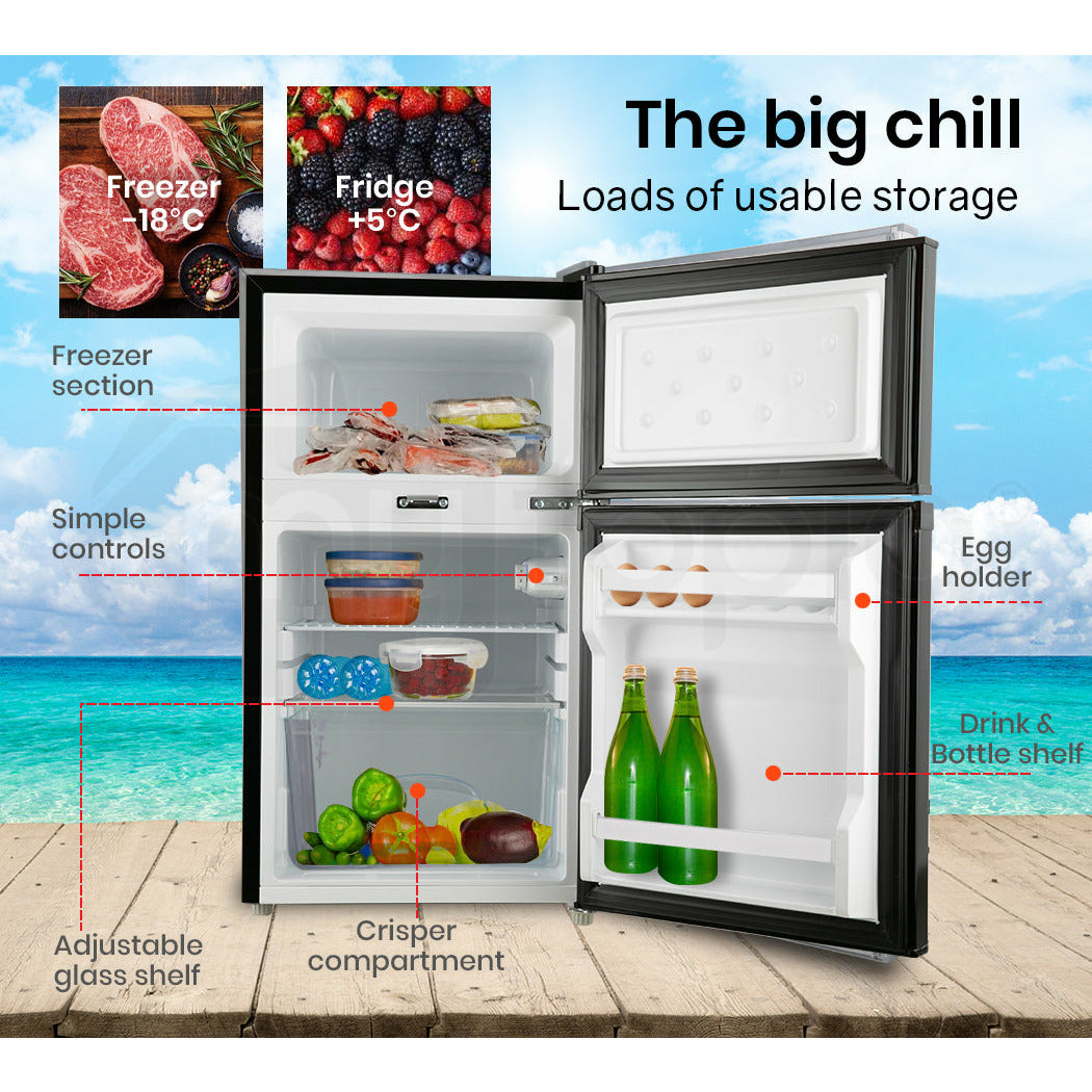 GECKO 95L Portable Upright Fridge Refrigerator 12V/24V/240V Caravan Motorhome