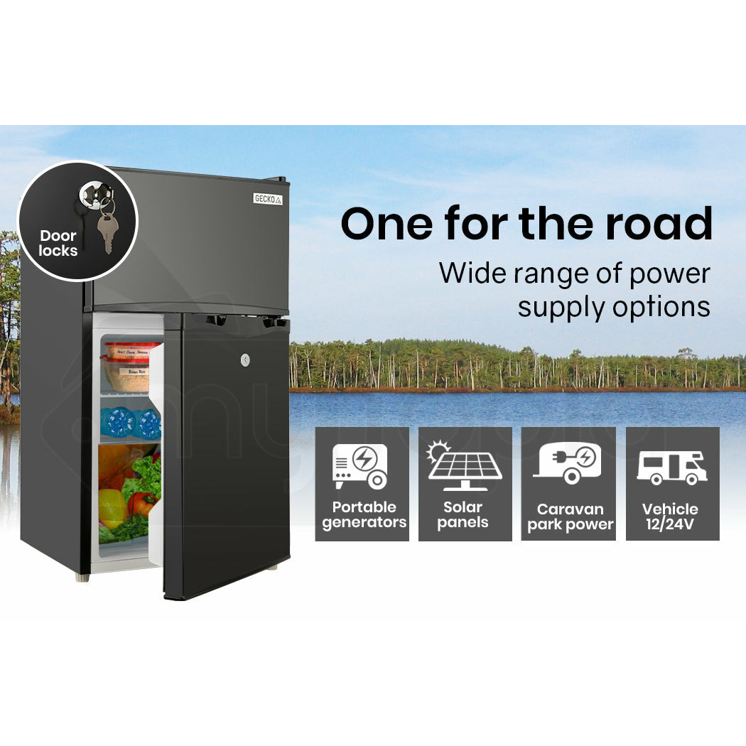 GECKO 95L Portable Upright Fridge Refrigerator 12V/24V/240V Caravan Motorhome