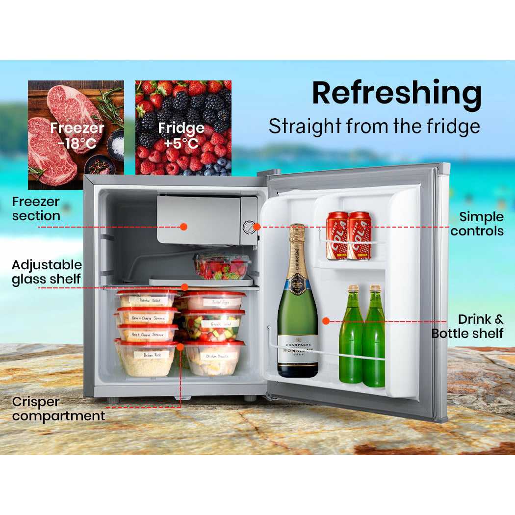 GECKO 57L Portable Bar Fridge Refrigerator 12V/24V/240V Camping Camper Caravan